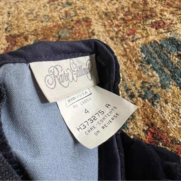 Vintage Velvet & Holiday Print Dress with Crinoline Skirt size 4 years - Picture 5 of 8